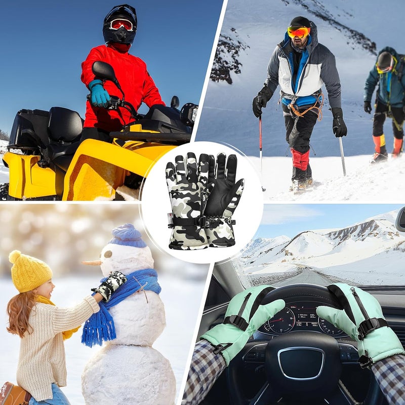 Odtmger Snow Gloves,Touchscreen Ski Mittens,Warm Cold Weather Ski Gloves for Parent Boys Girls - Image 5